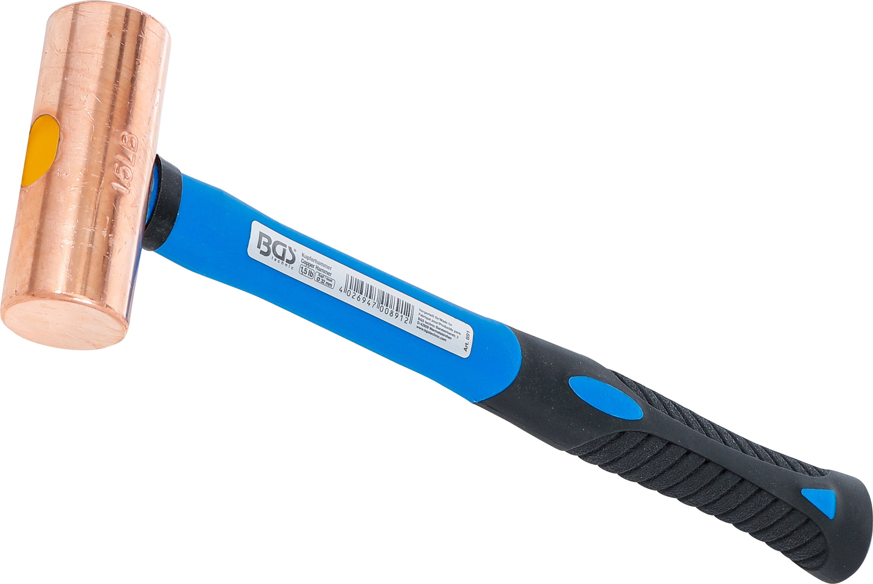 Młotek BGS Przemysłowy miedziany 680g ergonomiczny uchwyt z włókna szklanego