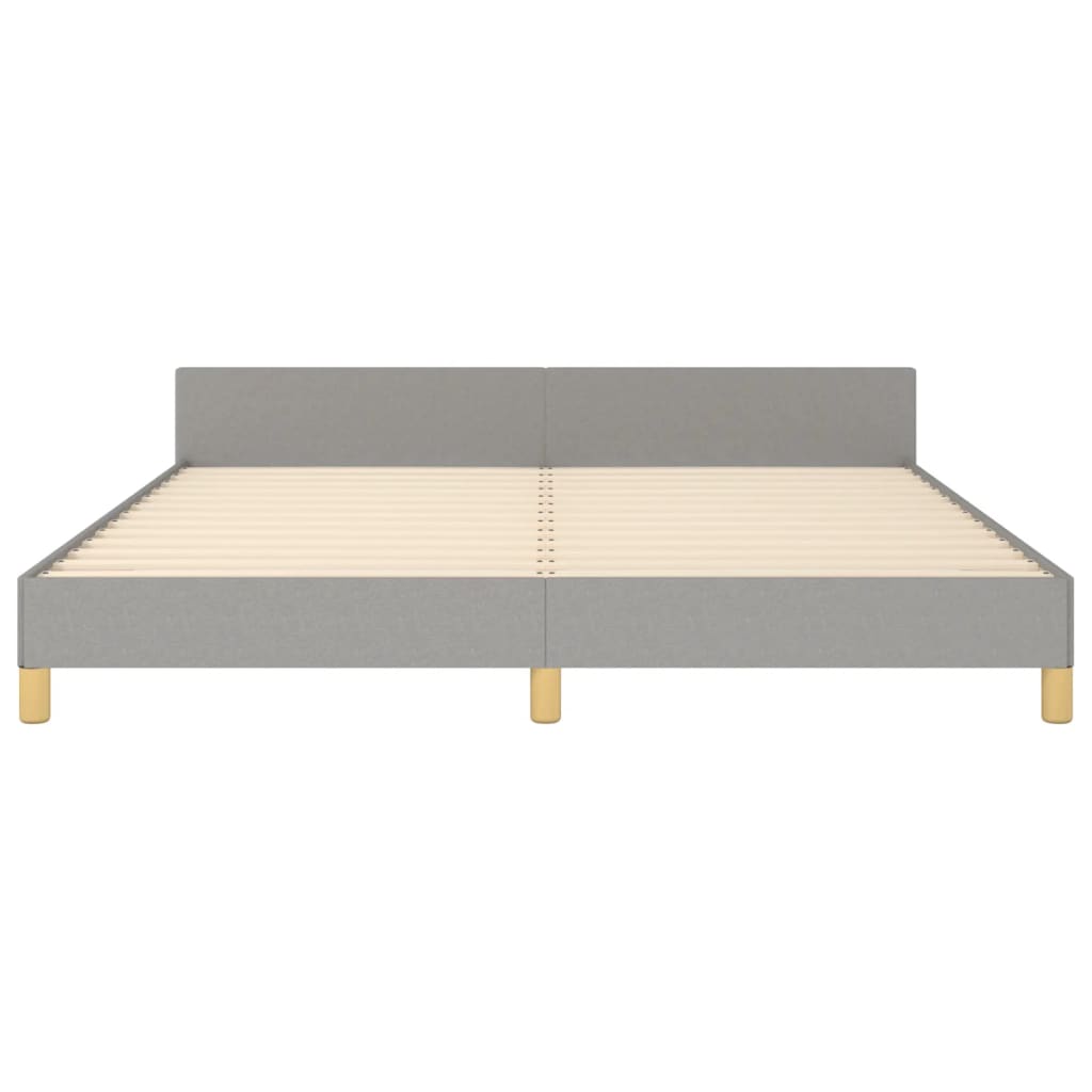Cadre de lit sans matelas gris clair 180 x 200 cm en tissu - 6