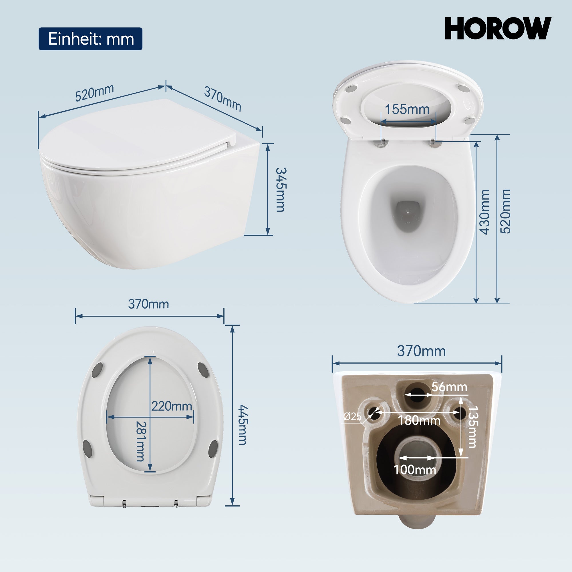 Complet Pack WC Suspendu - 82 cm bâti-support pour WC à réservoir + WC Suspendu + Plaque de déclenchement ronde blanche - 5