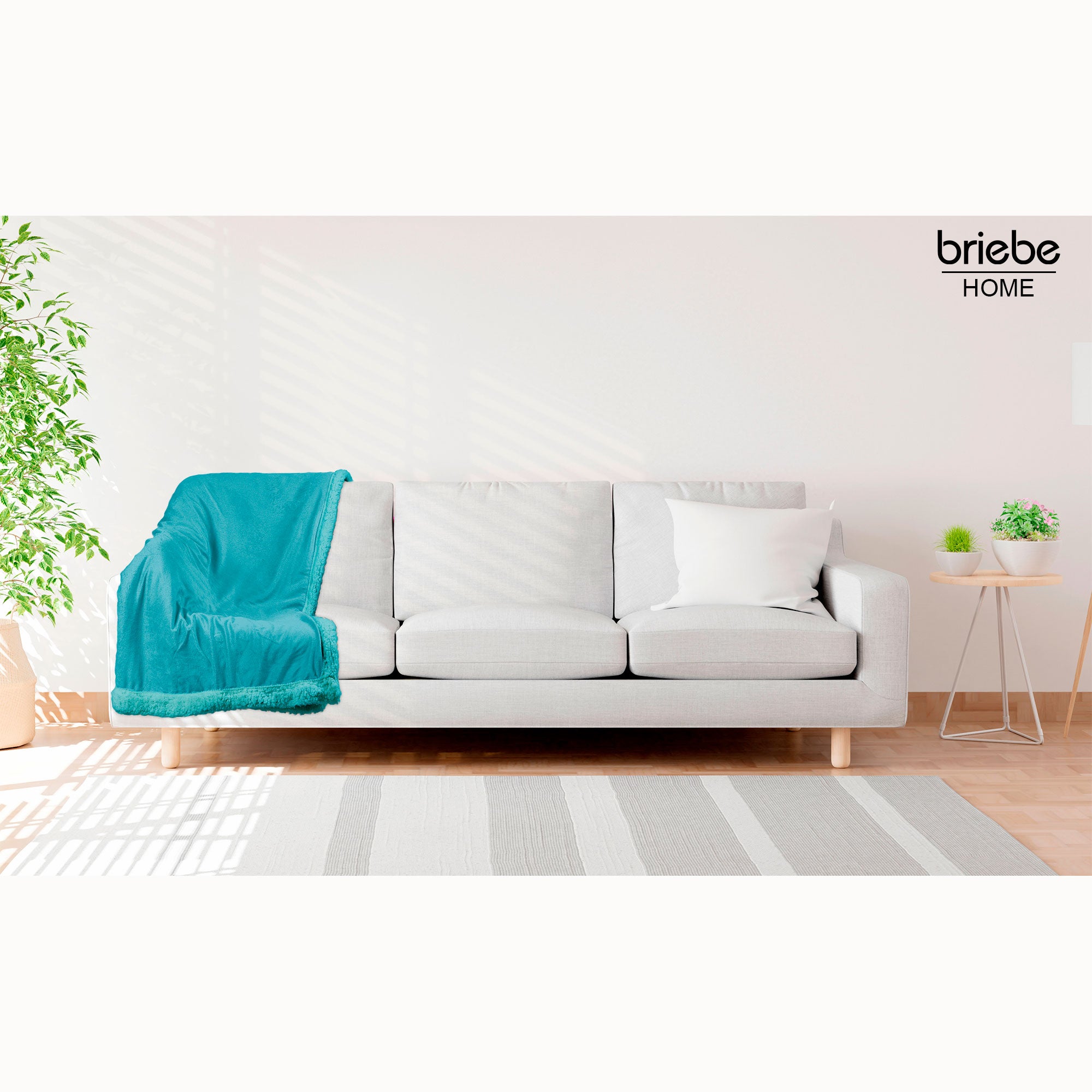 Coperta per Divano / Letto 180x240cm a Doppio Strato in Pile Calde, Accoglienti Briebe Blu Petrolio - - 2