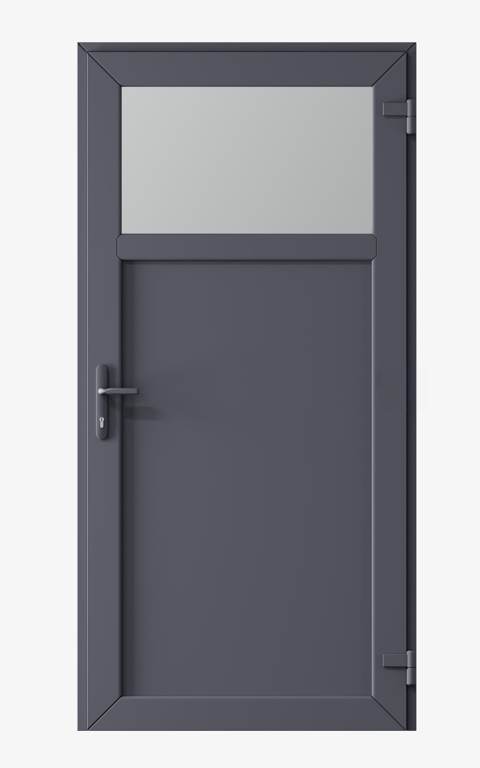 DRZWI ZEWNĘTRZNE PVC 90X205 cm WITRYNA ANTRACYT/PANEL PRAWE