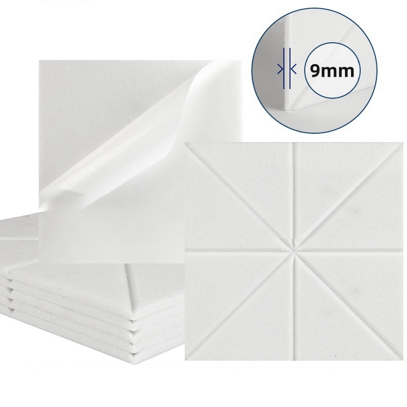Zestaw 12 samoprzylepnych paneli akustycznych, wygłuszenie z poliestru, panele ścienne dźwiękochłonne o wysokiej gęstości, 30 x 30 x 1 cm, białe