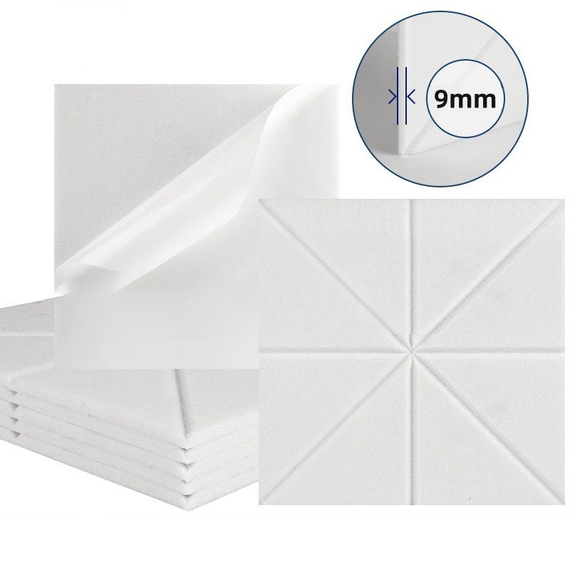 Zestaw 12 samoprzylepnych paneli akustycznych, wygłuszenie z poliestru, panele ścienne dźwiękochłonne o wysokiej gęstości, 30 x 30 x 1 cm, białe
