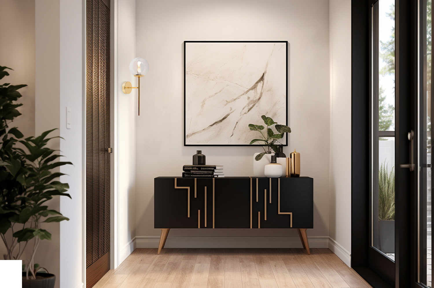 Lampa kinkiet ścienny złota Siena loft 1xE14 klosz kula szklana bezbarwna Light Home LH - 4