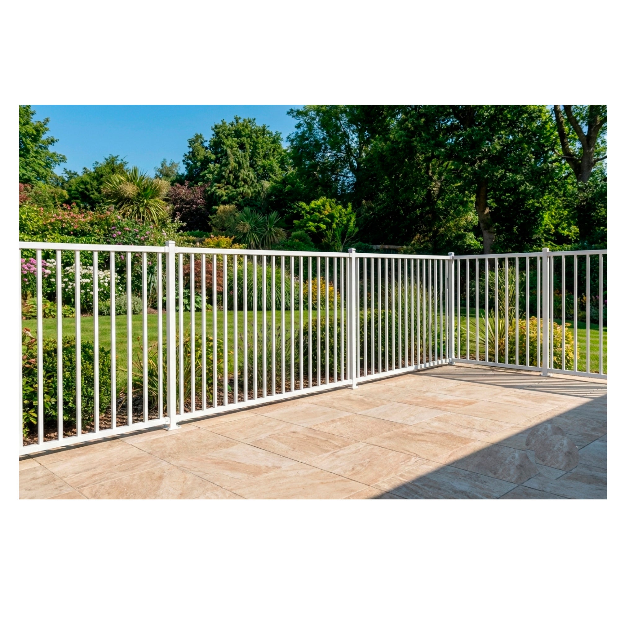 Portillon en panneau pour accès au jardin de 80 cm de largeur sur 110 cm de hauteur blanc - 7