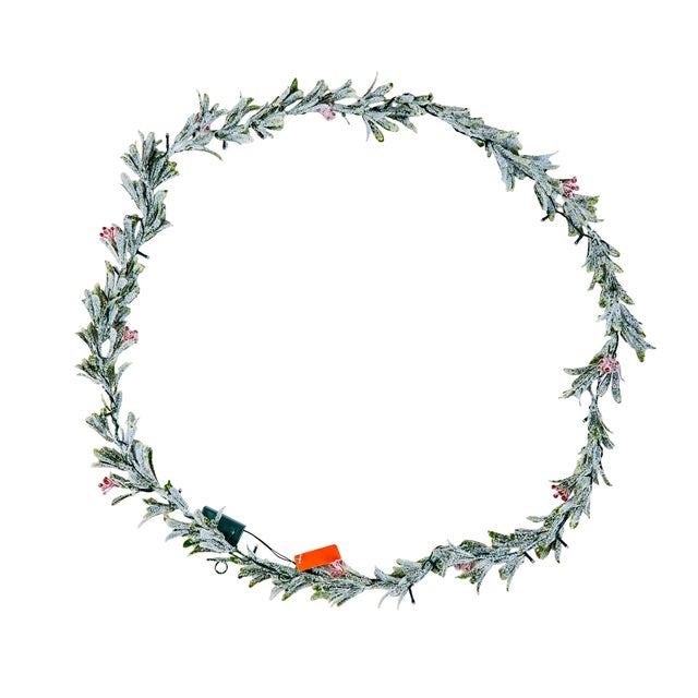 Guirnalda navideña SucceBuy de 2,7 m, adornada con hojas de olivo artificiales y luminosas, decorativa con frutos rojos, ideal para chimeneas,repisas