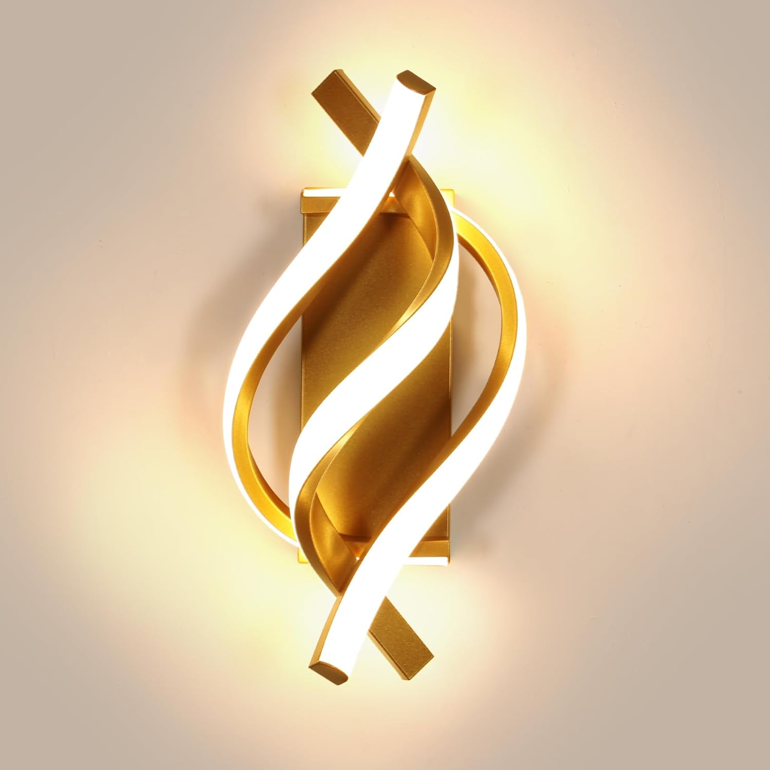 Kinkiet LED, Spiralna lampka nocna LED, Kinkiet LED z aluminium, Dekoracyjne oświetlenie wewnętrzne, Lampa do lustra, Białe światło