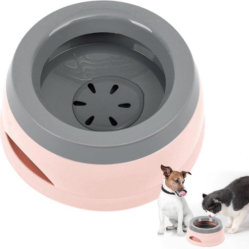 x Różowy plastikowy akcesorium podróżne dla psa i kota, 18,9 dł. x 8 szer. x 15,6 wys., miska antywibracyjna o pojemności 750 ml, przenośny dozownik w