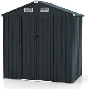 GARDEBRUK Abri De Jardin Métal 185x165x90cm - Porte Coulissante, Résistant Intempéries - Rangement Outils
