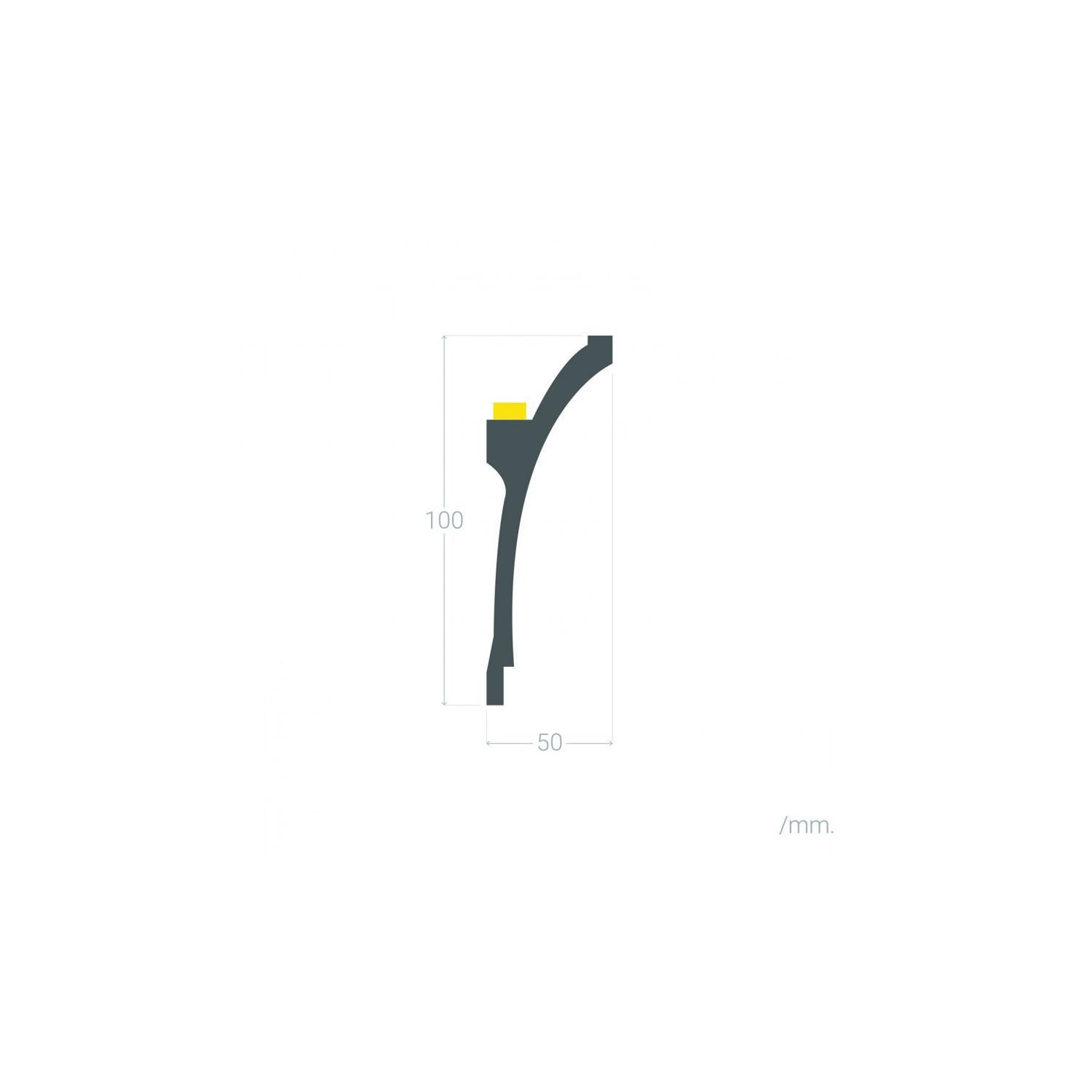 Moulure Flame 2m pour Ruban LED | Éclairage Décoratif Indirect | Installation Facile, Blanc, PS - 6