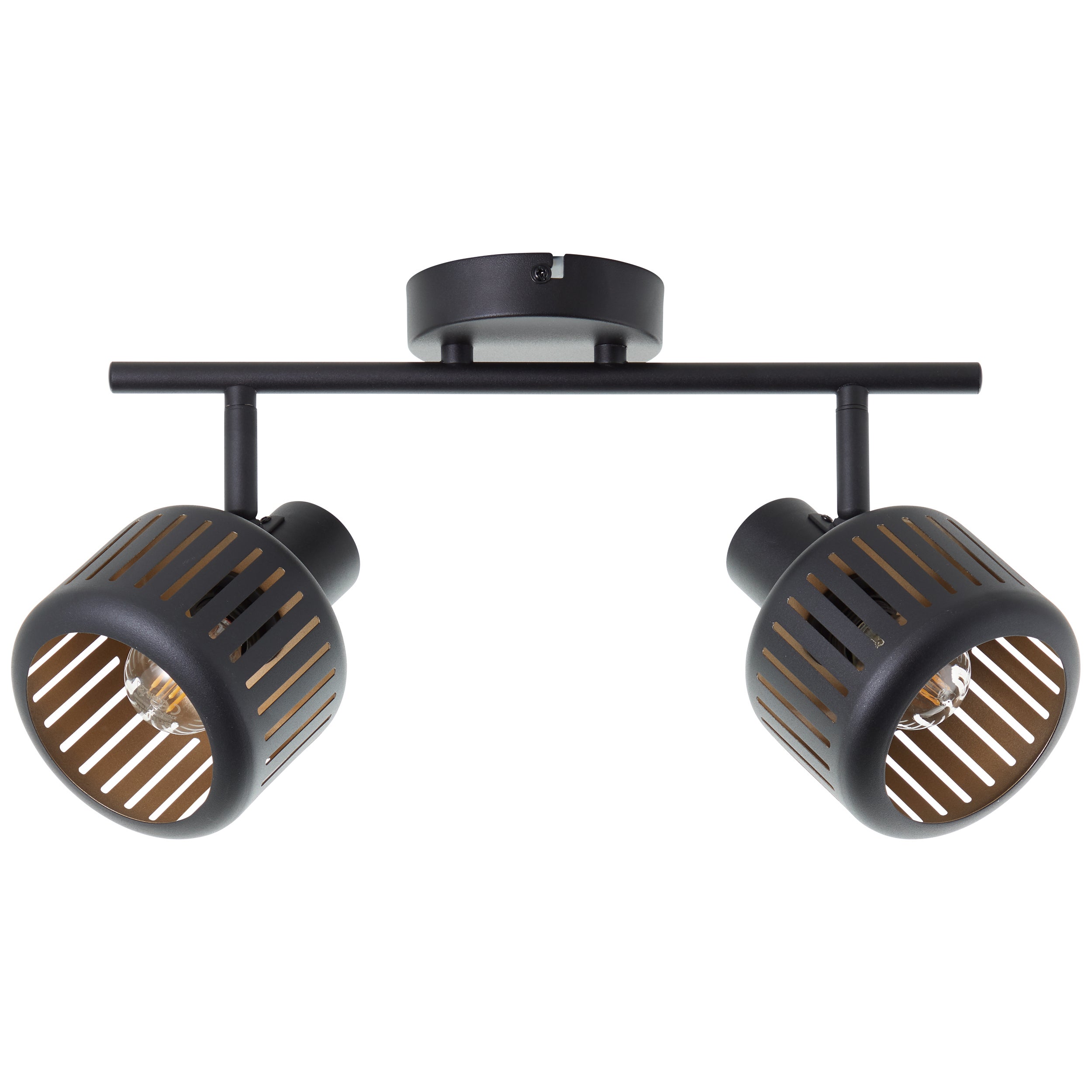 Lampa Brilliant Tyas spot tube 2 żarówki czarne złoto aluminium/czarny plastik 2x D45, E14, 28 W - 2