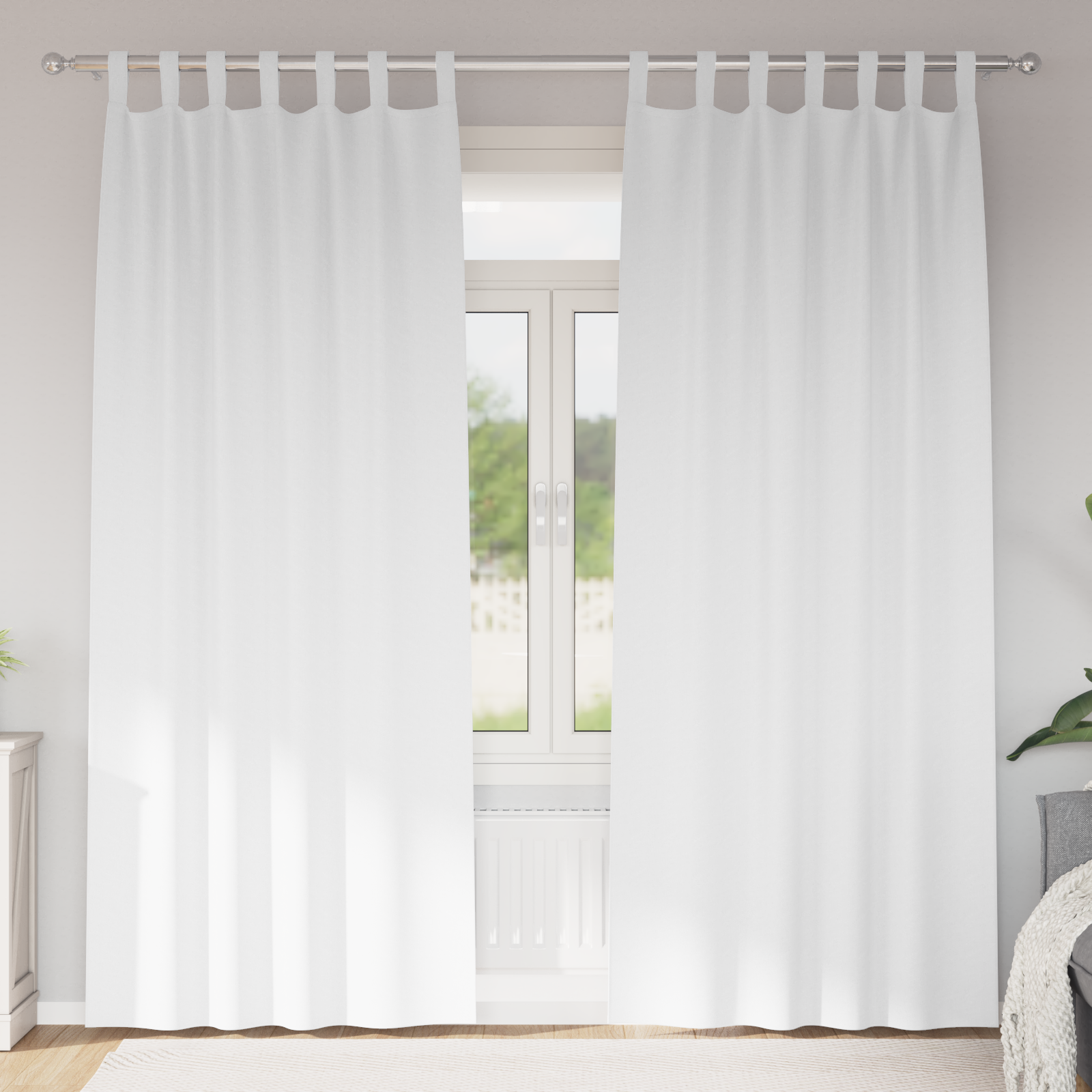 Firany blackout z kółkami 2 pcs Czysta Biała 245 x 140 cm vidaXL
