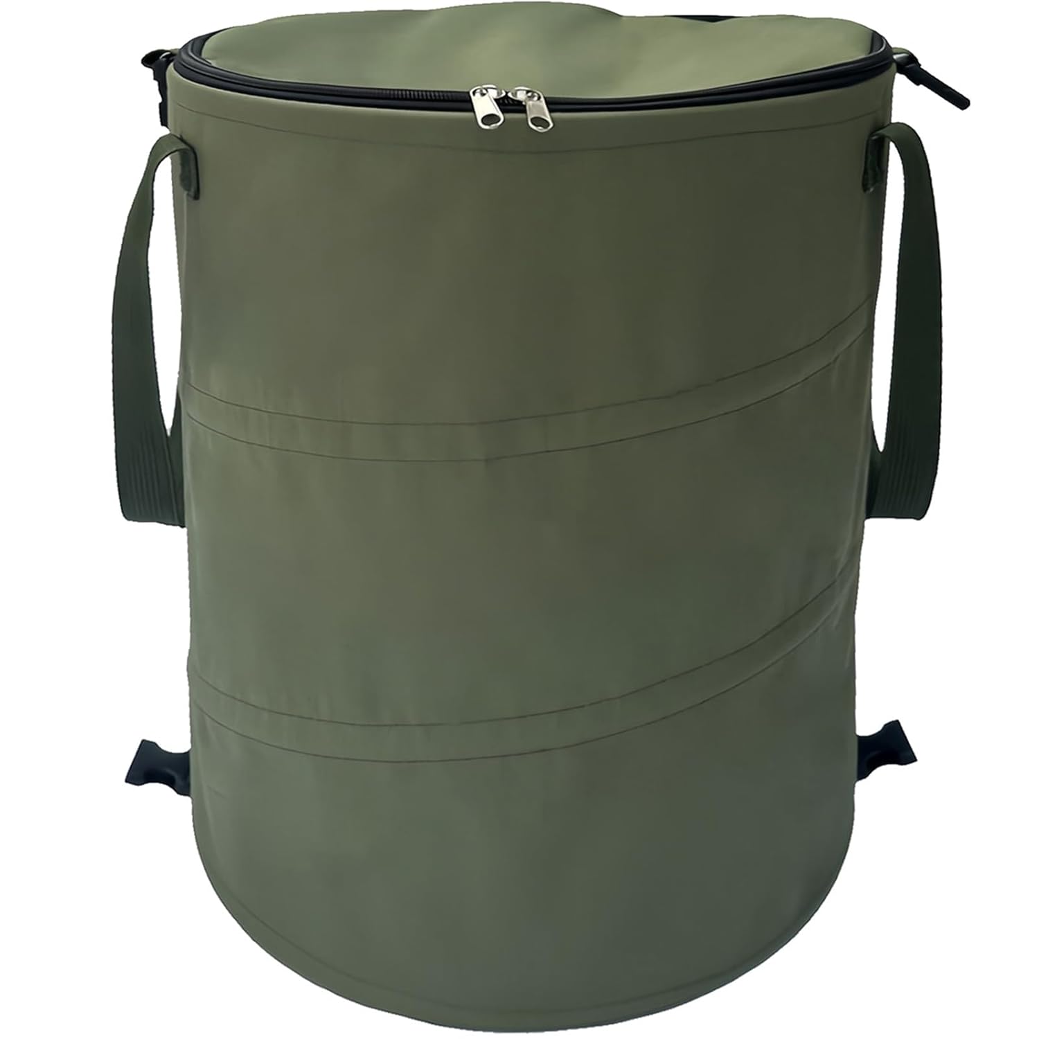 Cubo de basura plegable para camping con tapa, verde, cubo de basura plegable de 24 galones, bolsa para residuos de jardín con tapa