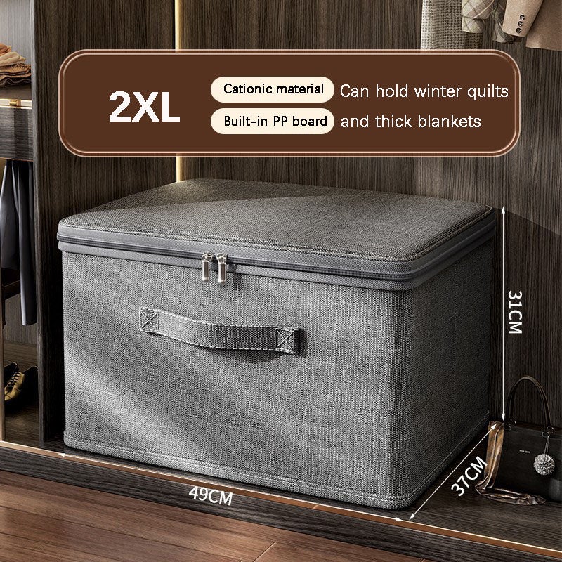 Boîte de rangement, très grande boîte à vêtements 49 x 37 x 31 cm, boîte en tissu pliable avec couvercle - 9