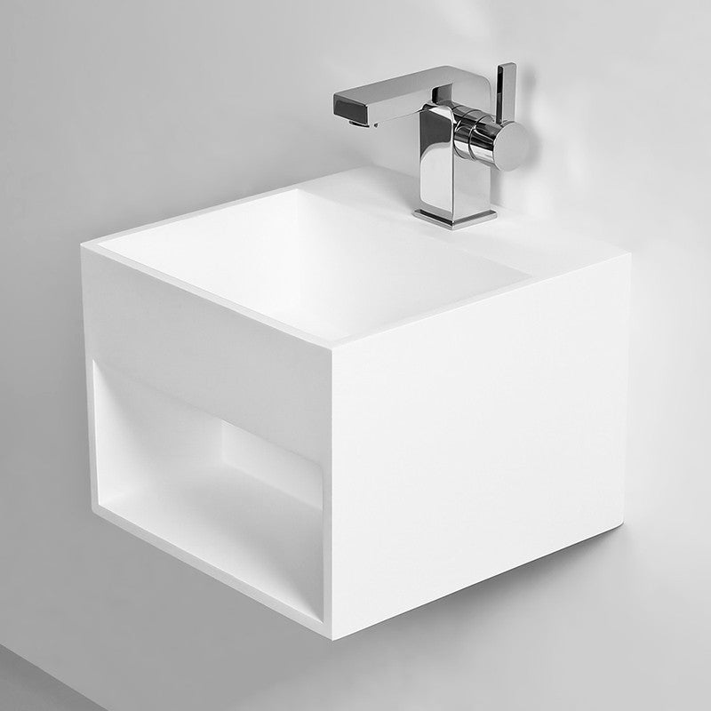 KUBE 33 - Vasque suspendue en Solid Surface 33 x 33 x 25(h) cm - 2