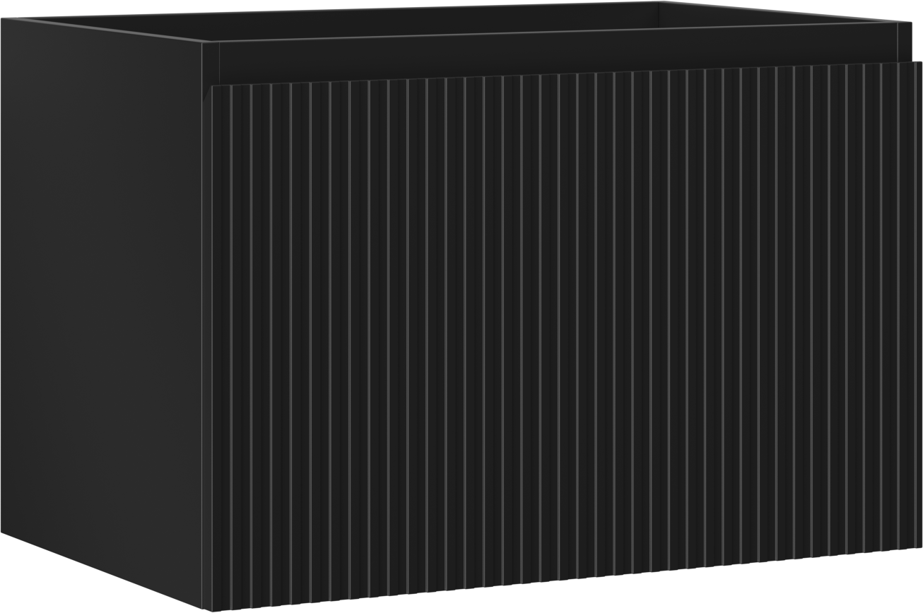 Mexen Rivel szafka łazienkowa podumywalkowa 70 cm, 1 szuflada, ryflowana , czarna mat - 91A20-07047-1-BF71