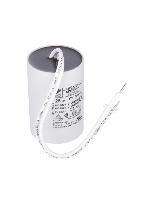 Condensatore Pp 25Mf 250Vac Cavi Awg20 Ricambio FAAC 76012625 Conf. 2 Pezzi