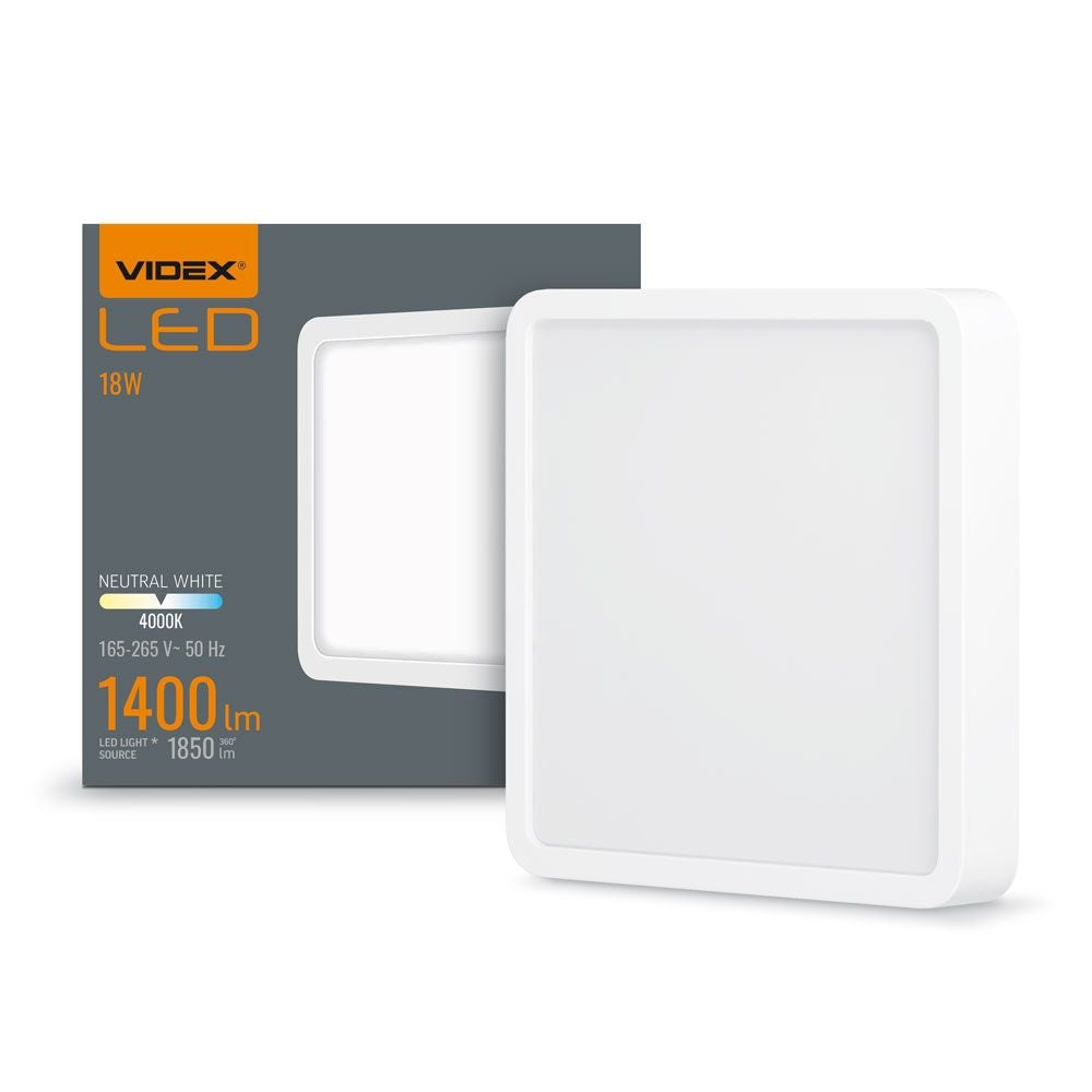Plafon kwadratowy biały LED 15W wym: 2,9 x 19,2 cm Videx
