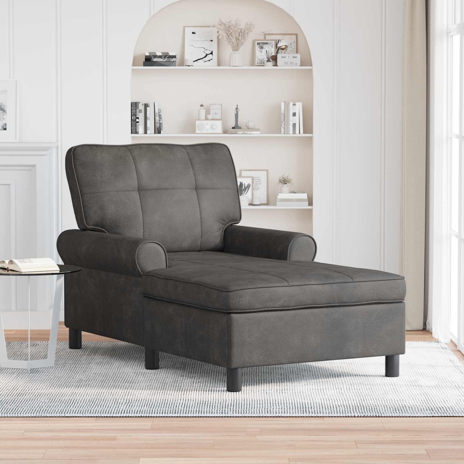 Vidaxl  Sillón Reclinable 91 X 157 X 91 Cm Cuero Sintético Negro , Leroy Merlin