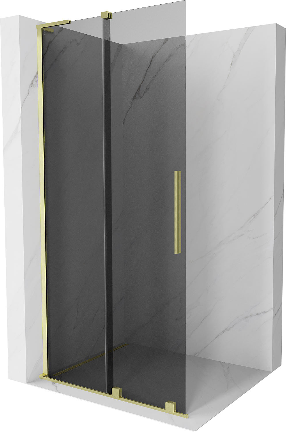 Mexen Velar L ścianka prysznicowa rozsuwana Walk-in 120 x 200 cm, grafit 8 mm, złota szczotkowana - 871-120-003-43-55