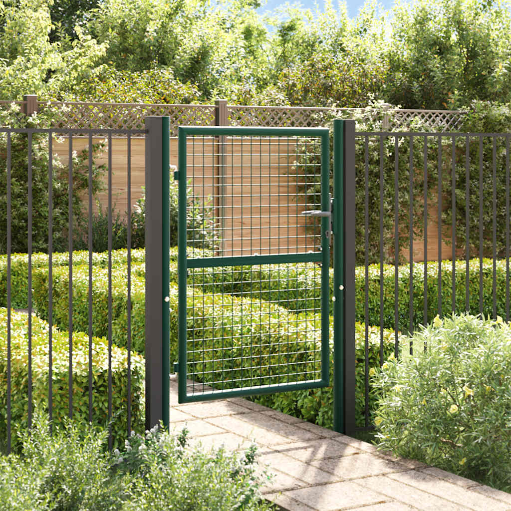 Vidaxl Puerta De Valla De Acero 100 X 125 Cm Verde , Leroy Merlin