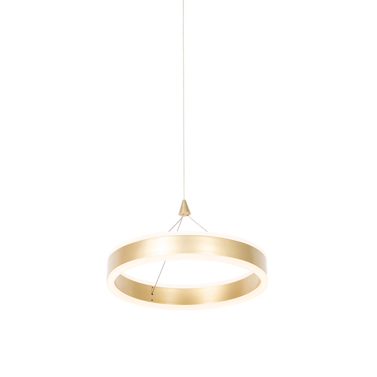 Lampa wisząca mosiężna 30 cm z LED 3-stopniowy ściemniacz - Lyani