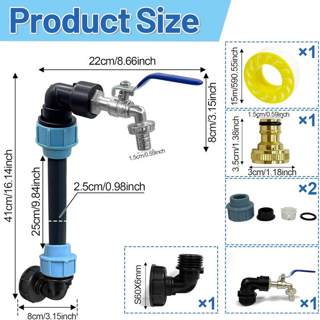 Rubinetto IBC con Collo di Cigno - Rubinetto in Ottone S60x6, 3/4 di Pollice, Ideale per Cisterne IBC da 1000 L - Kit di Raccordo | Leroy Merlin Rubinetto IBC con Collo di Cigno - Rubinetto in Ottone S60x6, 3/4 di Pollice, Ideale per Cisterne IBC da 1000 L - Kit di Raccordo | Leroy Merlin
