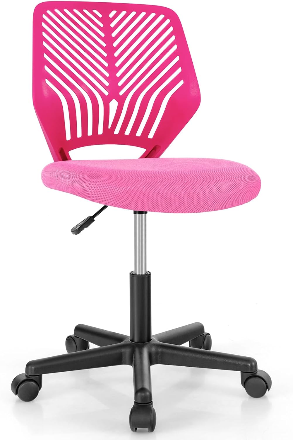 Sedia Da Ufficio Girevole In Rete Nera Senza Braccioli | Regolabile In Altezza Con Supporto Lombare | Ergonomica Per Bambini E Adulti
