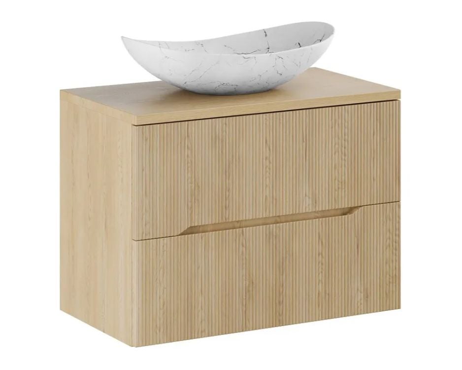 Szafka pod umywalkę NORDIC CREMONA 2S 60cm dąb cremona z umywalką nablatową LENA COMAD 1 szt.