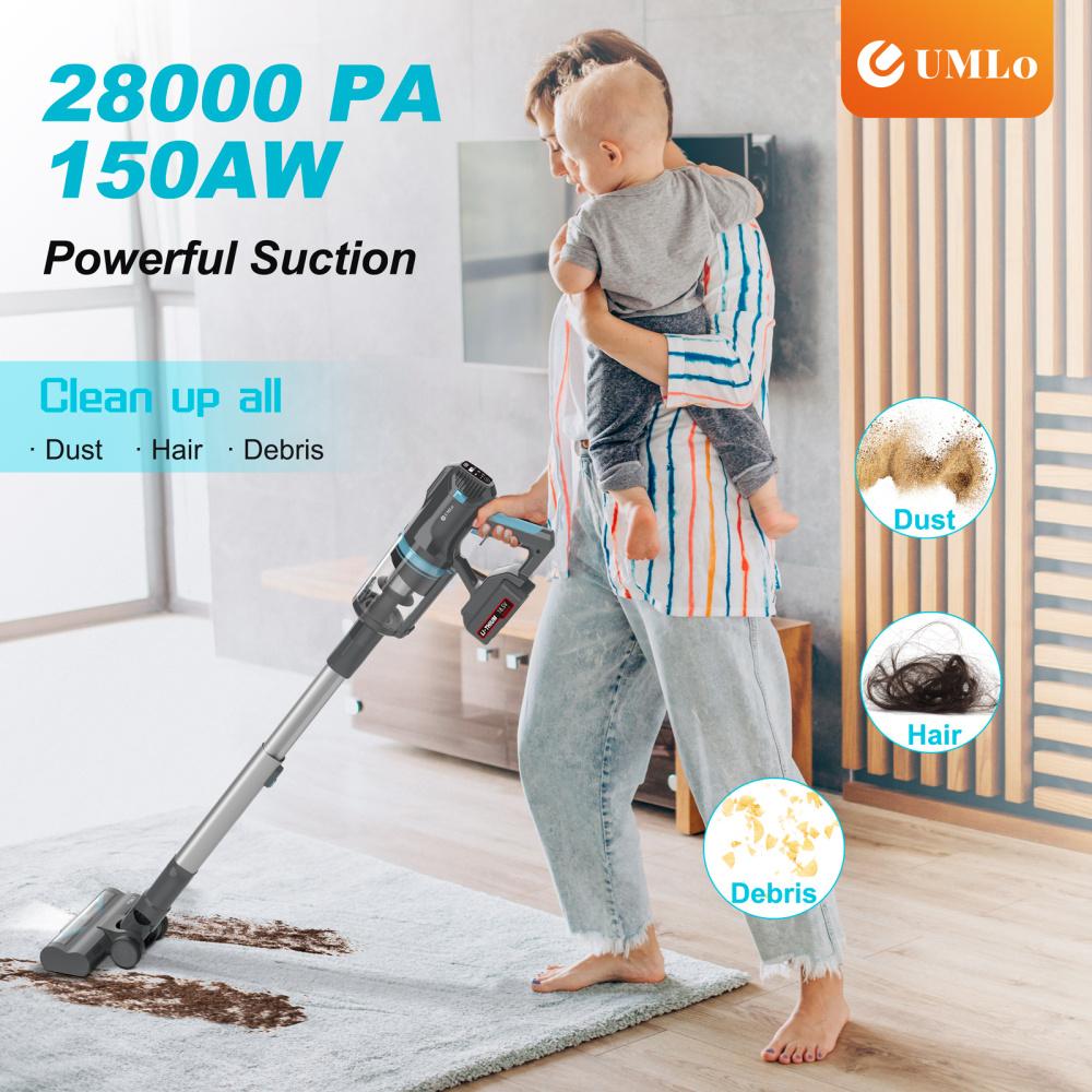 Aspirateur Balai Sans Fil Puissant 300W 2-en-1 à Main et Sol avec - Main Image