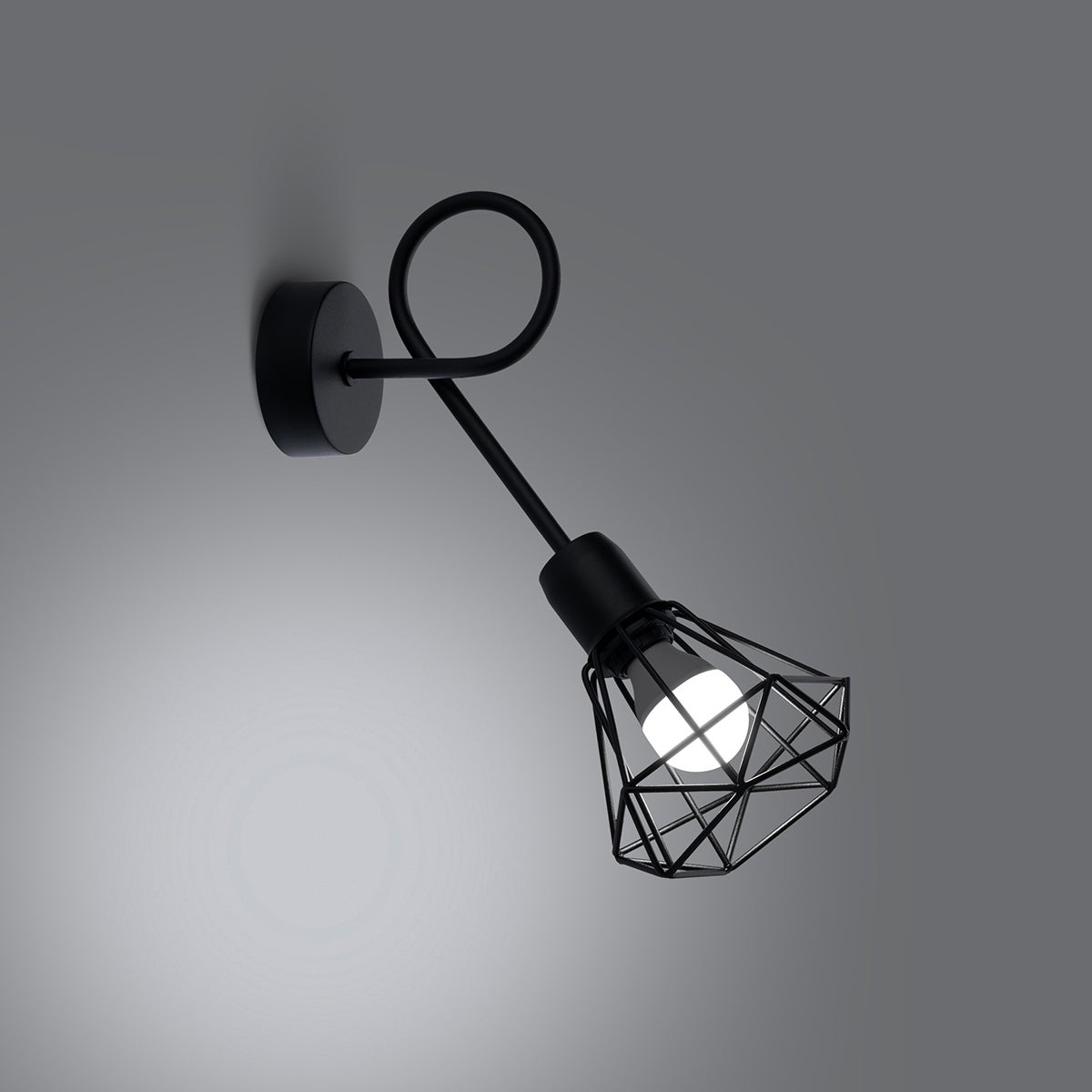 Kinkiet LUNOVA 1S czarny LED 3000K - 15x28x30cm Sollux