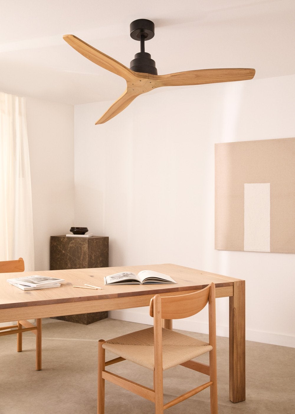 WINDSTYLANCE DC - Ventilateur de Plafond 40W Silencieux Ø132 cm - Sans lumière et avec WIFI + télécommande - 2