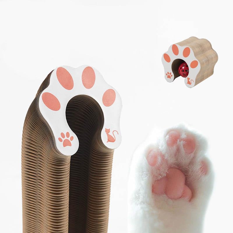 Griffoir Pour Chat En Carton Ondulé - Jouet Interactif Avec Balle à Grelot - Pliable Et Modulable - Lociban Magic Organ
