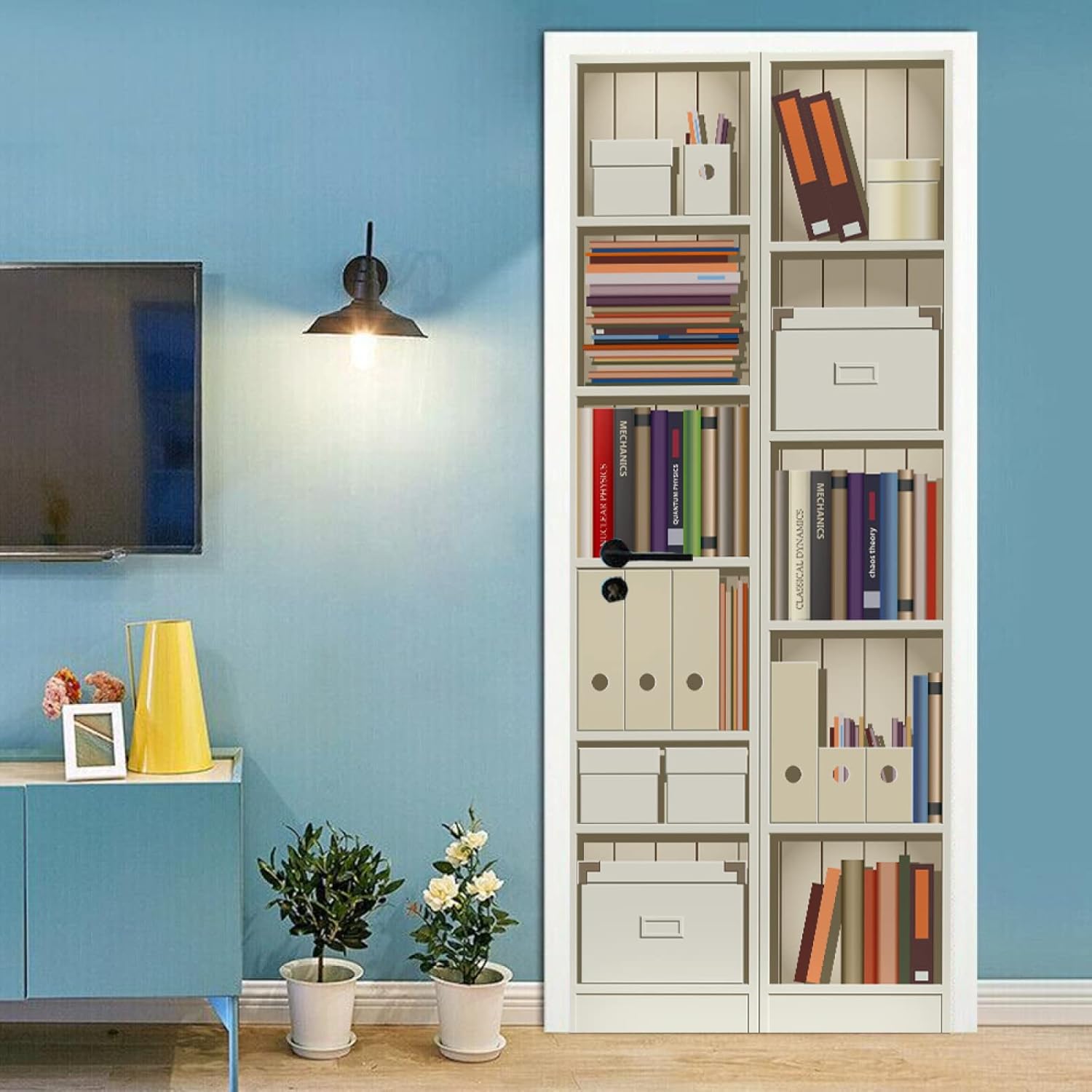 Naklejka 3D na drzwi, dekoracja domu, naklejka ścienna, naklejka artystyczna do sypialni, salonu, plakat zdejmowany, 77 x 200 cm