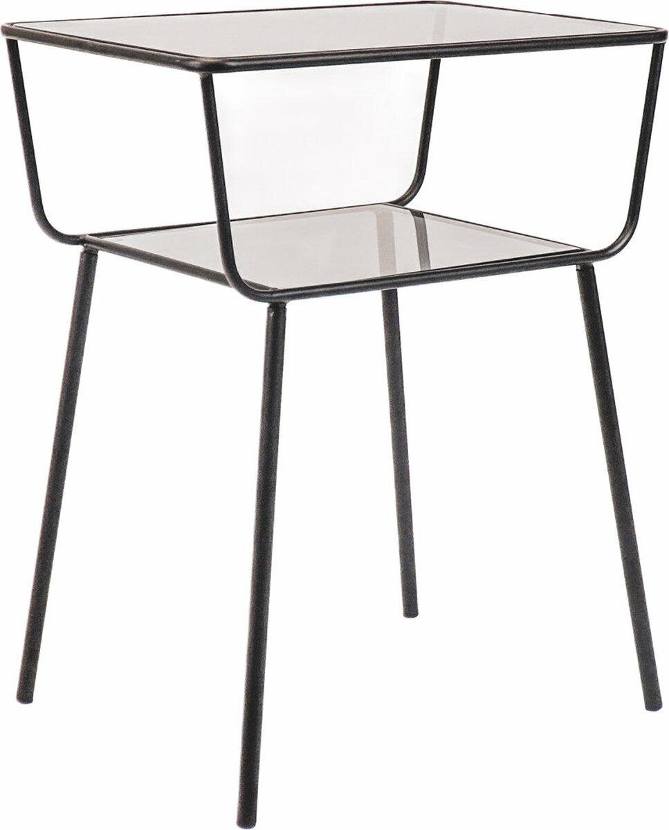 Stolik kawowy prostokątny HV DECOR czarny szklany nowoczesny pomocniczy do salonu 60,5 cm 1 szt.