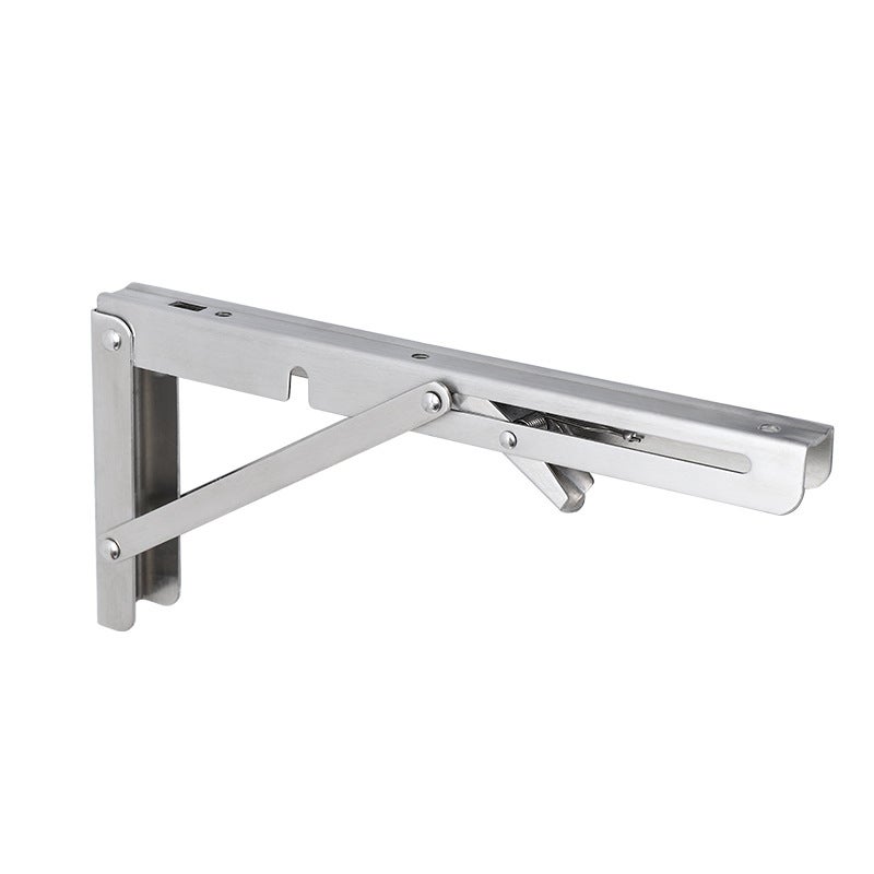 Supports D'étagère Pliables YUMORE – 50cm, Acier Inox Brossé, Fixation Murale, Lot De 2