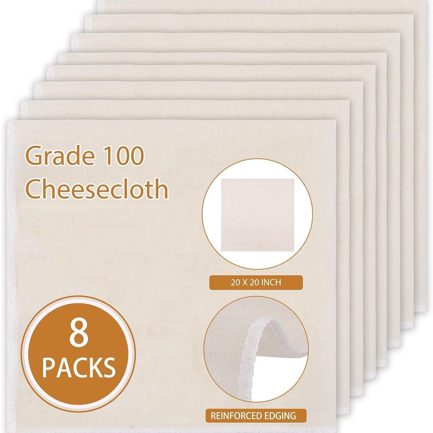 Volhuluk 6 Pezzi Tessuto Filtrante, Garza Alimentare 60×60cm, Panno per Formaggio, Cotone Naturale, Non Sbiancato Garza Ultra Fine Lavabile Panno Volhuluk 6 Pezzi Tessuto Filtrante, Garza Alimentare 60×60cm, Panno per Formaggio, Cotone Naturale, Non Sbiancato Garza Ultra Fine Lavabile Panno
