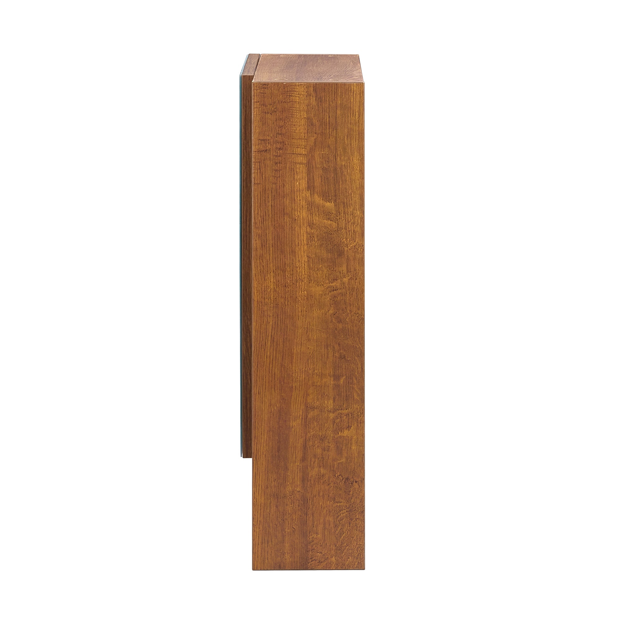 Armoire de salle de bain murale, miroir intégré, étagères ouvertes, MDF, noyer - 8