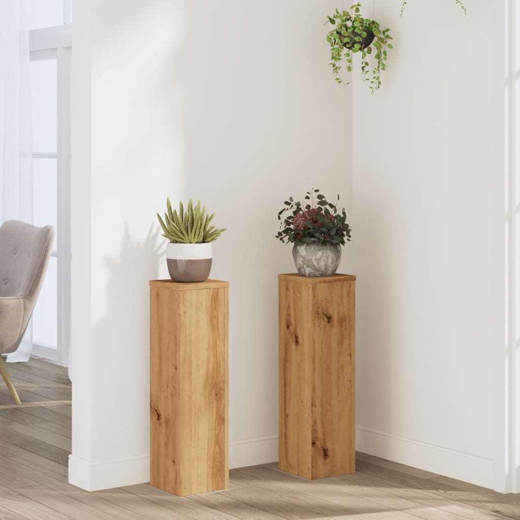 Jardinière | Supports pour plantes 2 pcs chêne artisanal bois d'ingénierie CFW69750 - 2