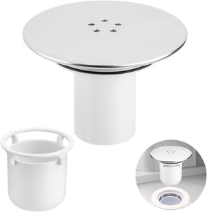 sourcing map Flangia quadrata per braccio doccia, 8,9 cm, piastra in acciaio inox per coprire fessure, adatta a tutti i tubi di diametro standard, nero