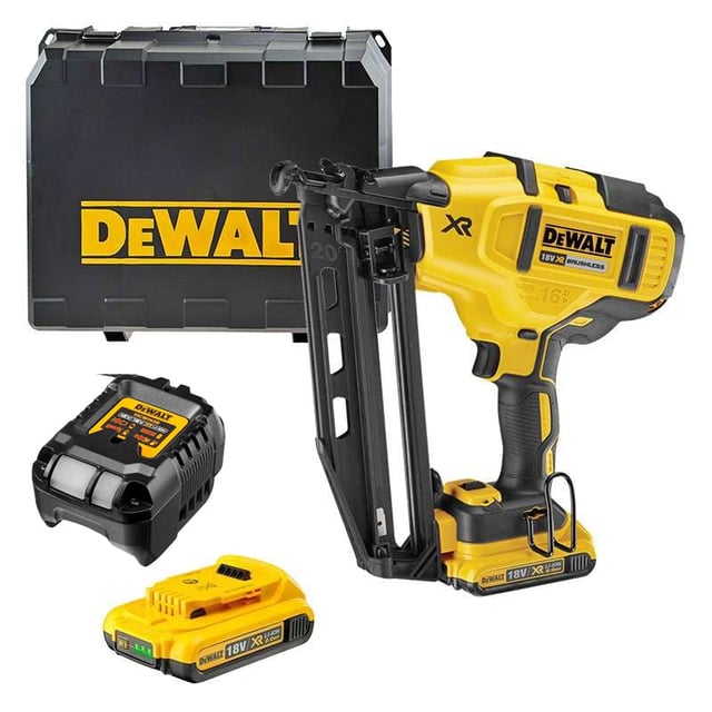 Cloueur de finition 16Ga 18V DEWALT DCN660D2-QW Brushless avec un coffret et 2 batteries 2,0 Ah