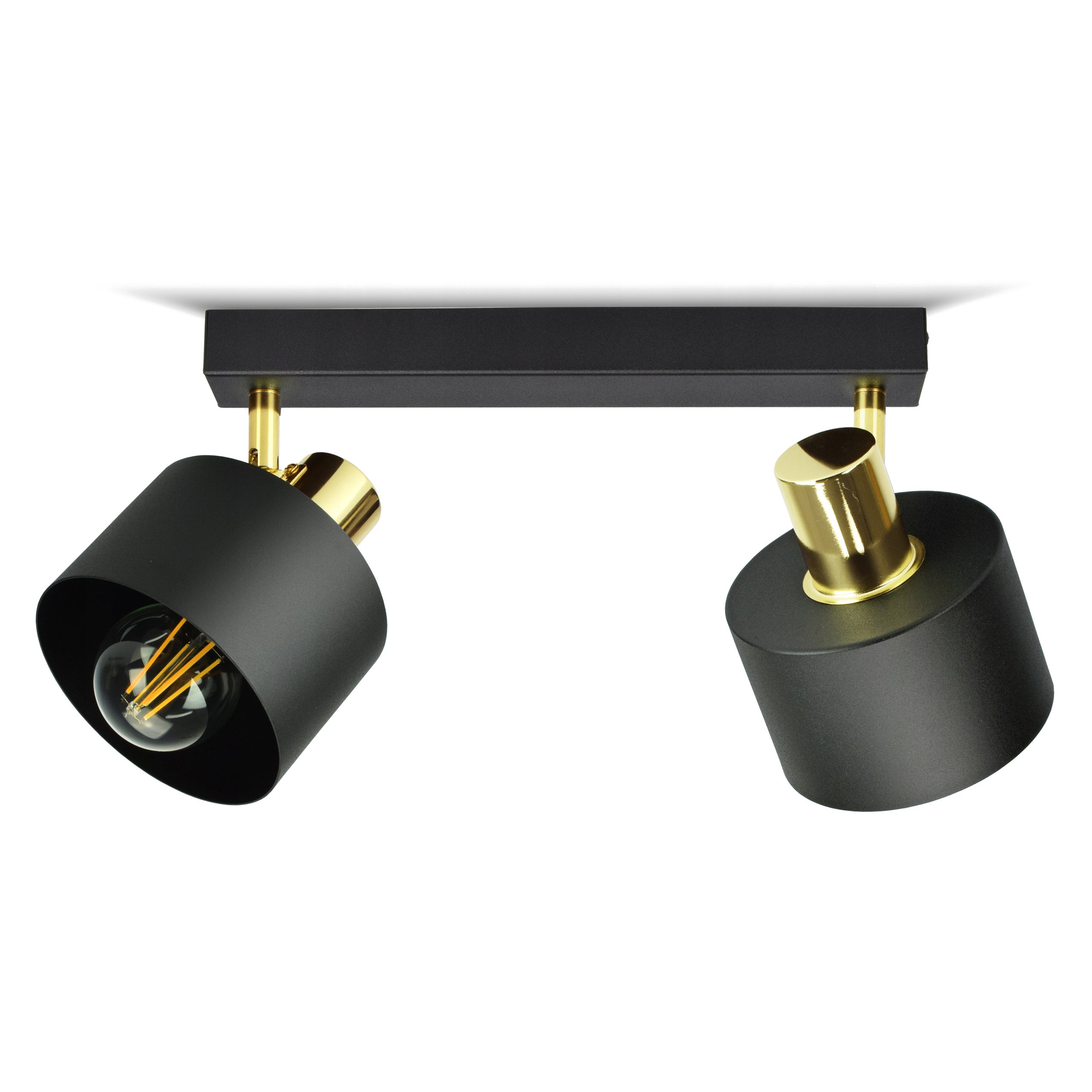Lampa sufitowa żyrandol plafon czarna złota classic spot bg2 led e27