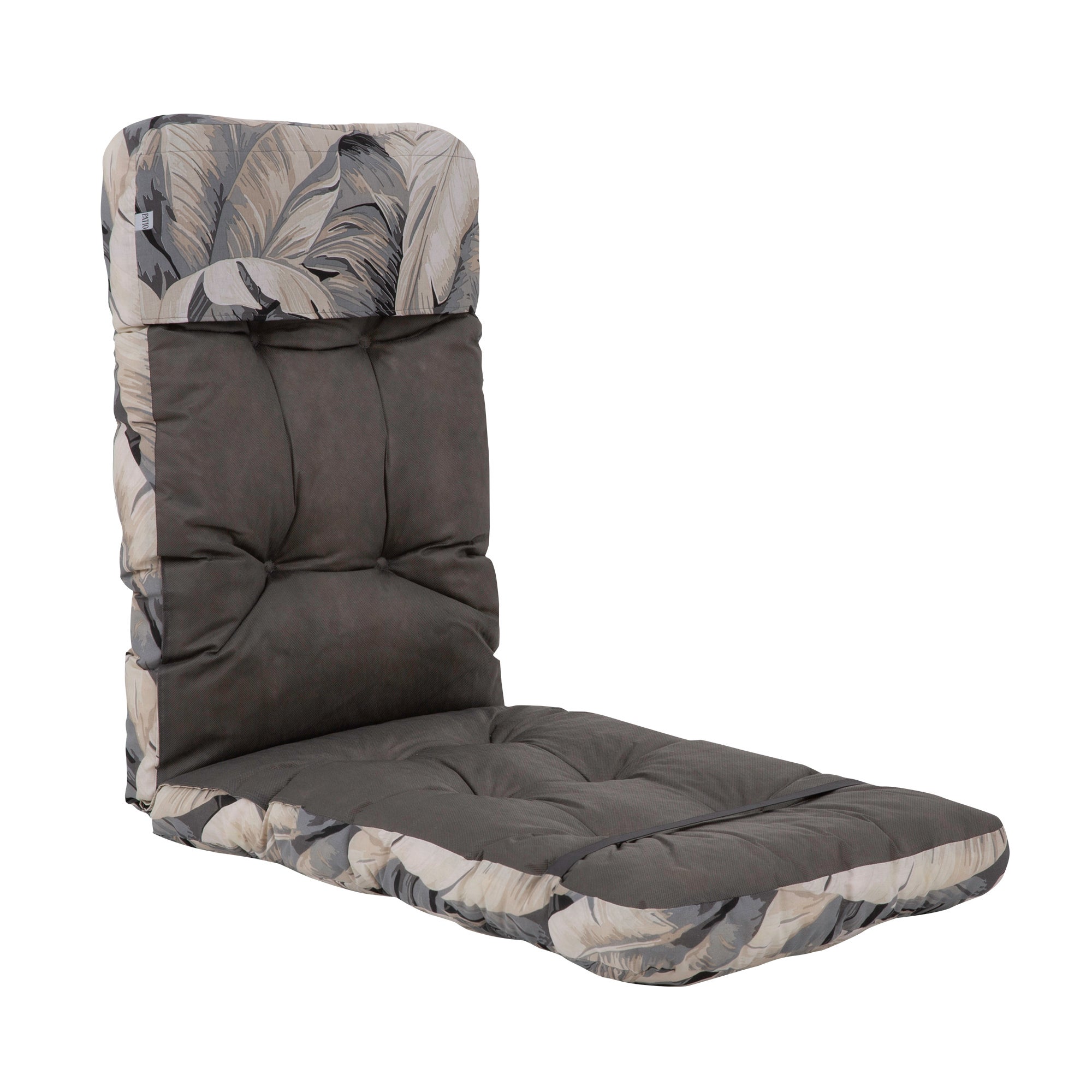 Poduszka na fotel ogrodowy 155 x 48 cm Cordoba Plus szary/beżowy liście PATIO - 2