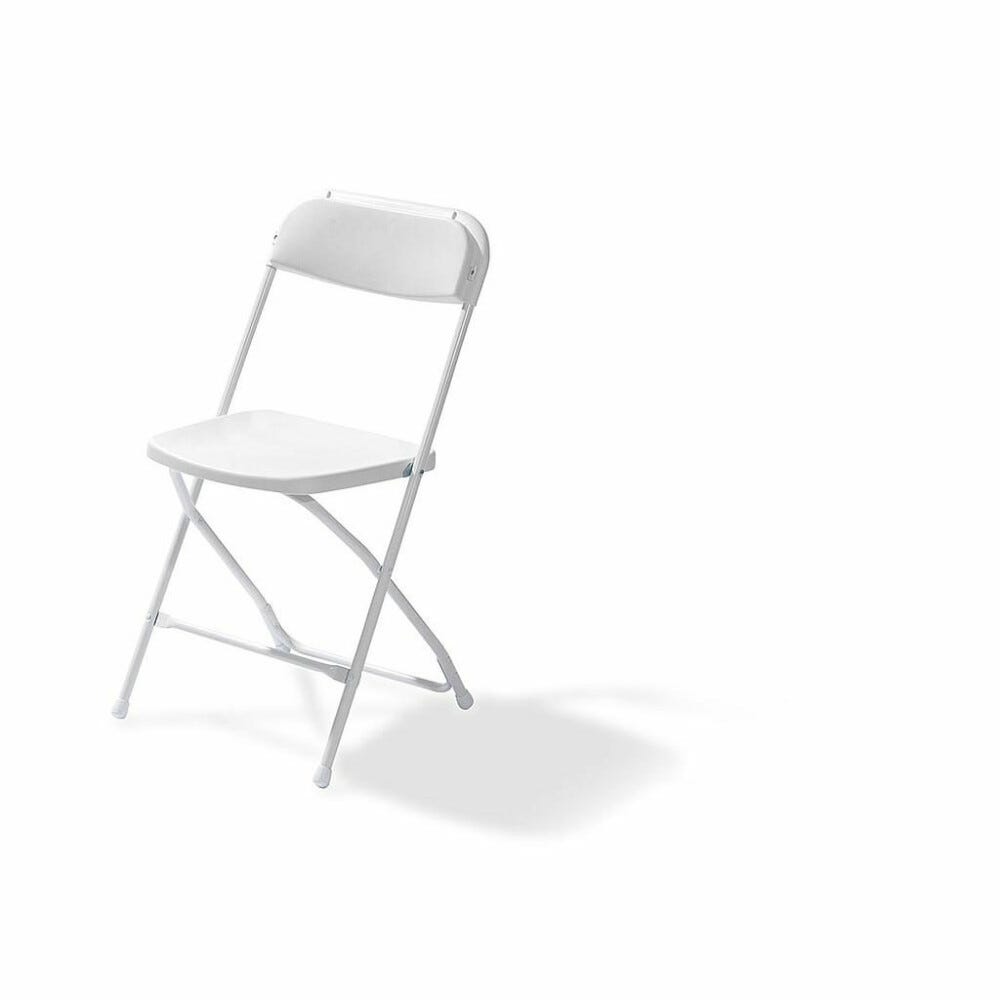 Budget chaise pliable et empilable, Blanc/Blanc, structure en acier