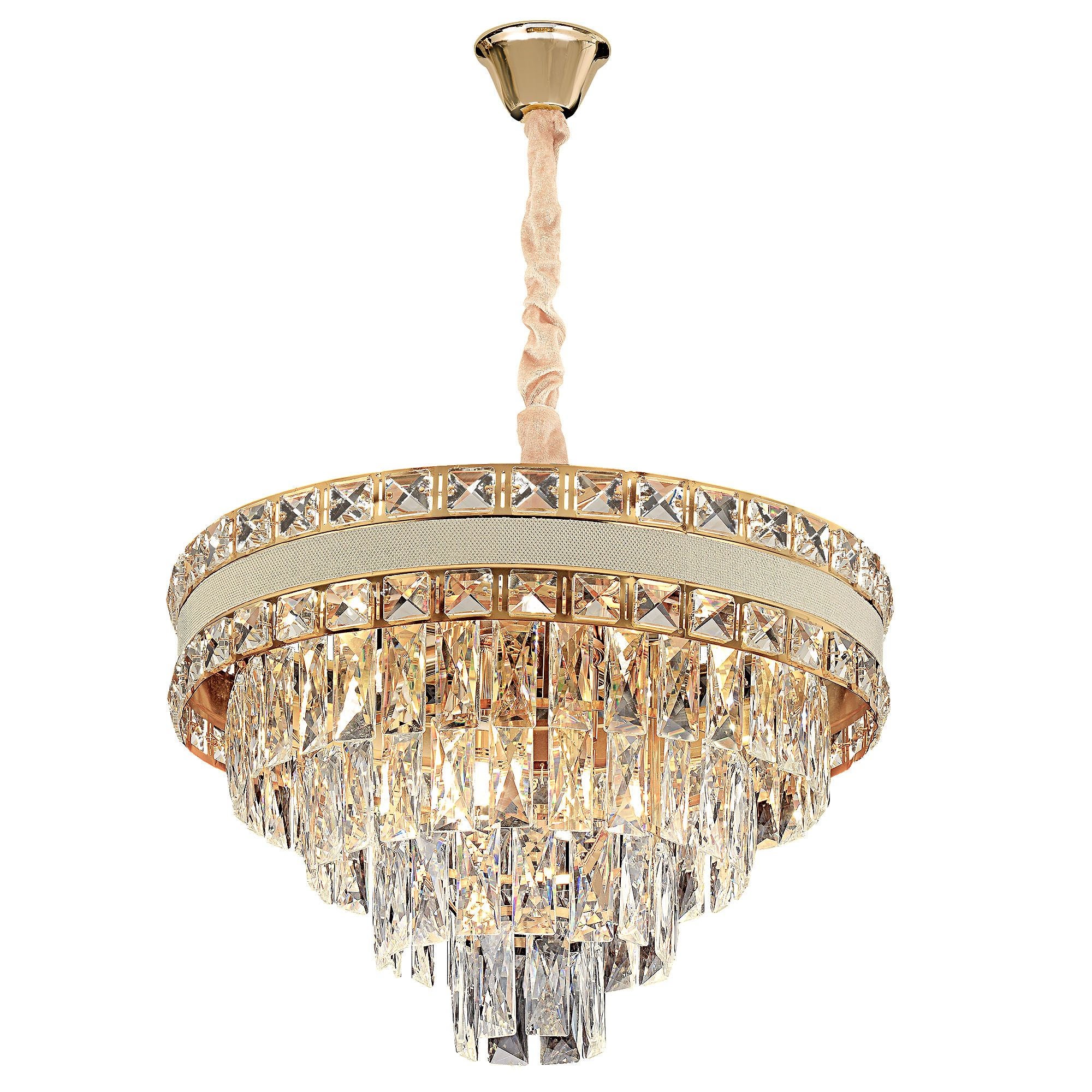 Lampa Sufitowa Wisząca Kryształowa Toolight G048-Cp Złoty 50Cm