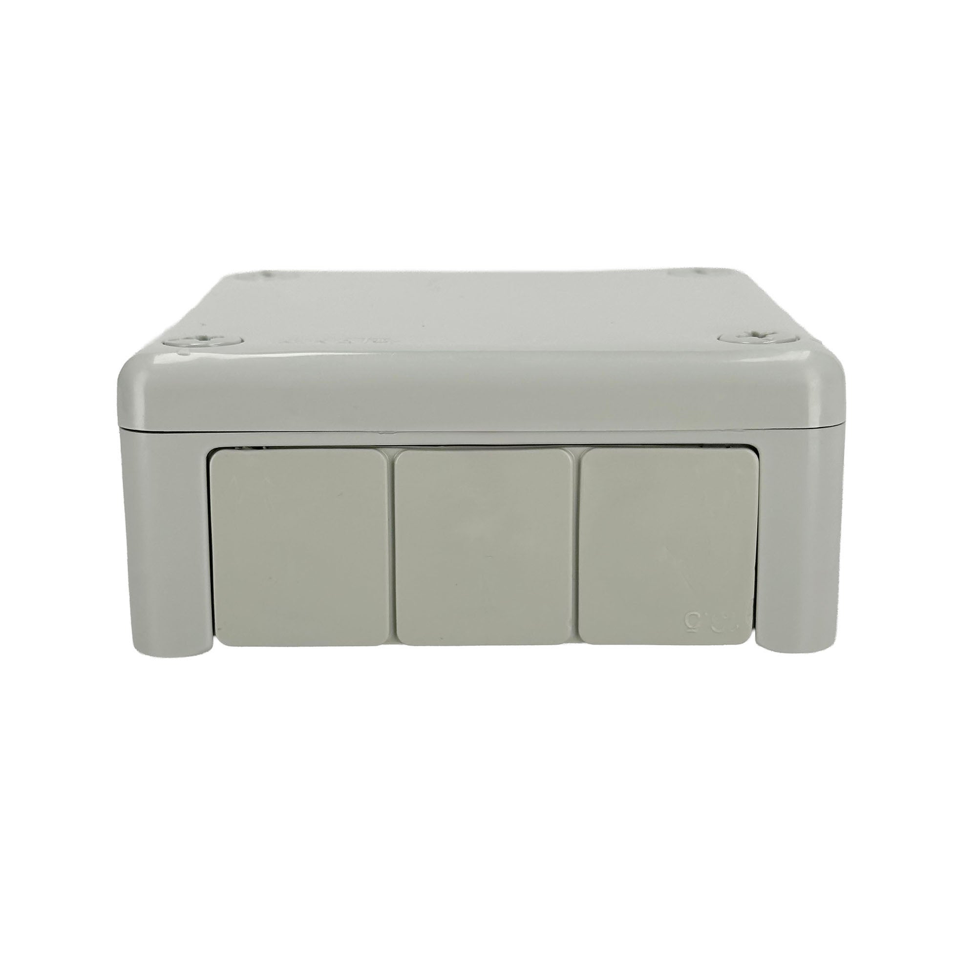 Puszka natynkowa hermetyczna 98x98x42mm 12-wlotowa, z dławikami gumowymi, IP55 zamknięcie 