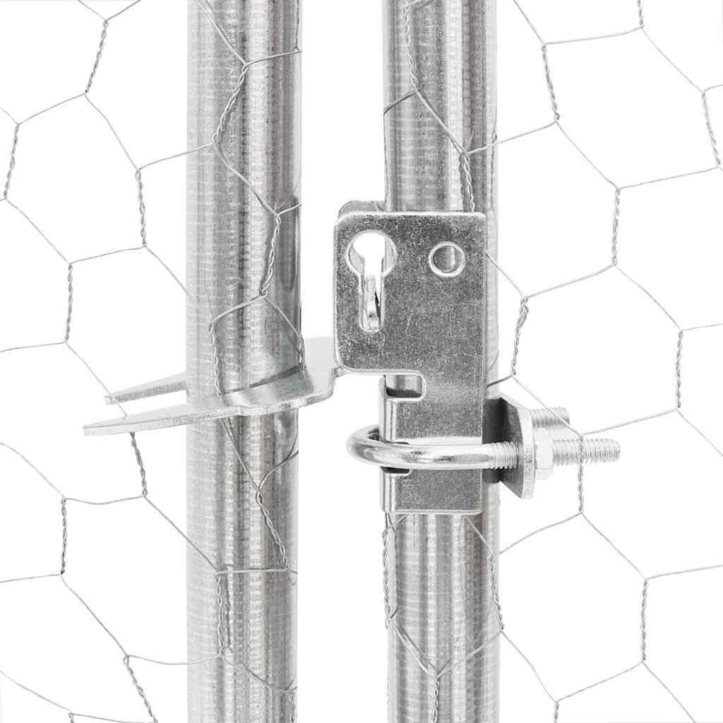 Canil exterior para cães com corredor 5x2x1,5 m aço galvanizado vidaXL - 7