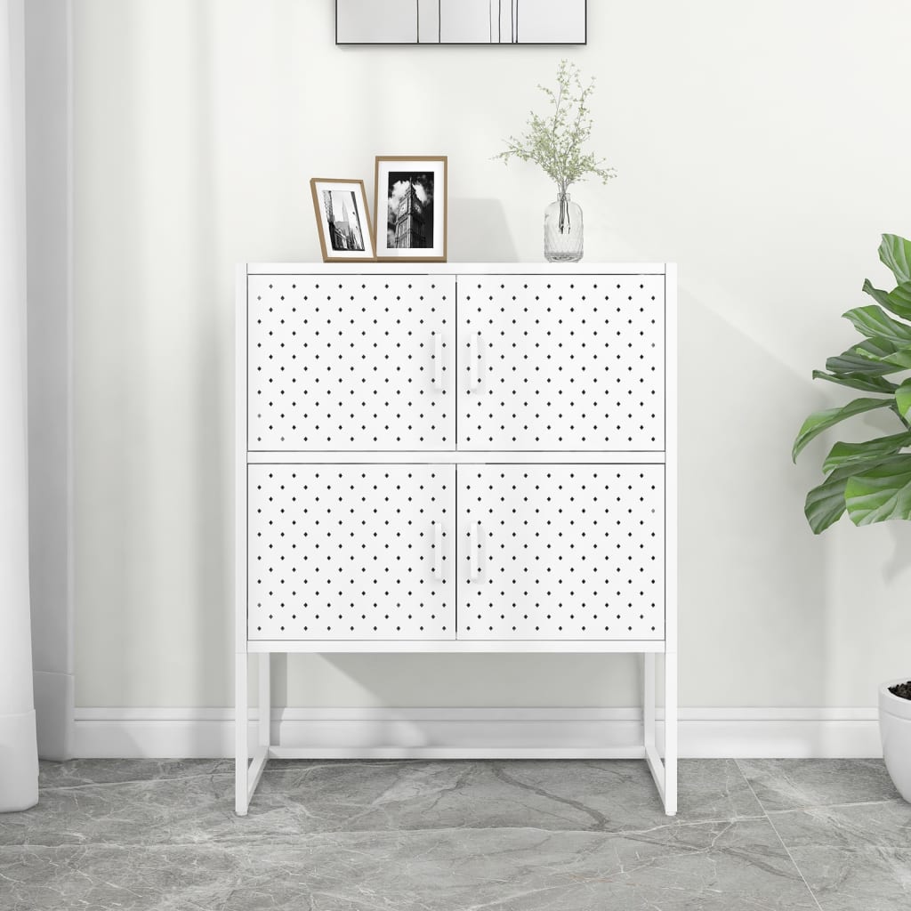 Vidaxl Aparador De Acero 80X35x100 Cm Blanco , Leroy Merlin