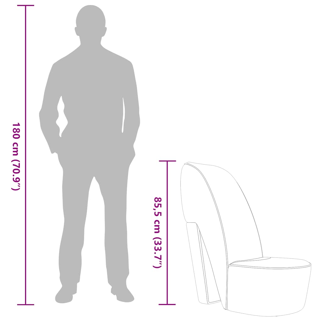 vidaXL Chaise en forme de chaussure à talon haut noir similicuir - 9