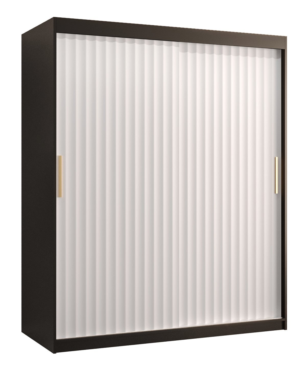 Szafa przesuwna garderoba RIFLO WAVE 1 150 x 62 x 200 cm Czarny + Biały - Abiks Meble